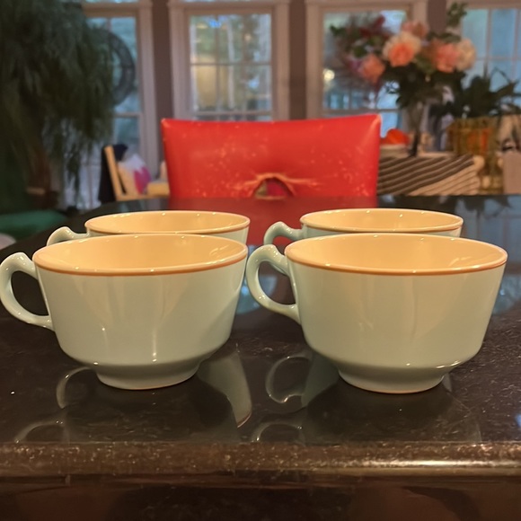 Vintage Soft Blue Coffee Mugs.  Beautiful.  Set of 4. - Picture 1 of 8